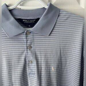 Polo Golf Ralph Lauren Light Blue and White Striped Polo XL Pima Cotton